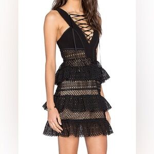 Self Portrait Laced up Tiered dress (D4)